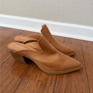 Sbicca Mulah Brown Leather Western Mule Clog Boho Pointy Toe Size 8 Women's